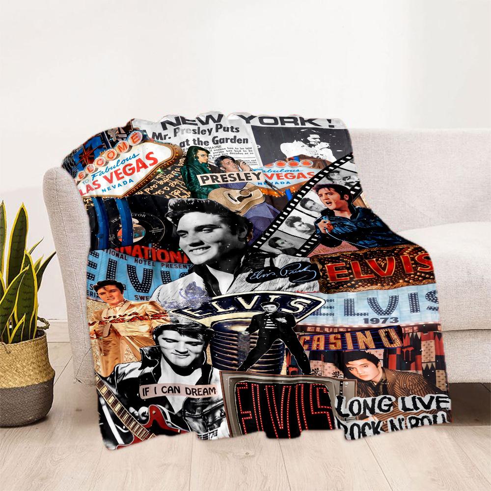 Elvis Presley's Iconic Smile Blanket Comfortable Great for Chair Picnics Couch for All Occasions Stylish Decor Birthday Christmas Gift Blanket