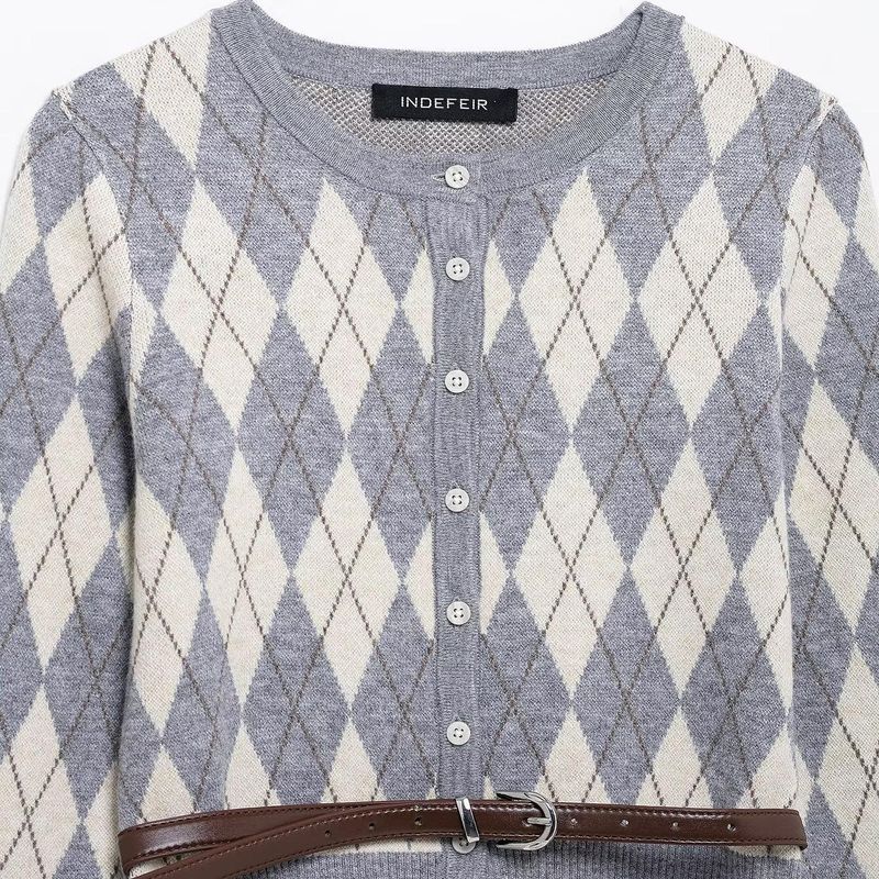 Kaslead New Arrival Women's Clothing Fashion Style with Belt Knitting Outwear Skirt 2756116 2756117