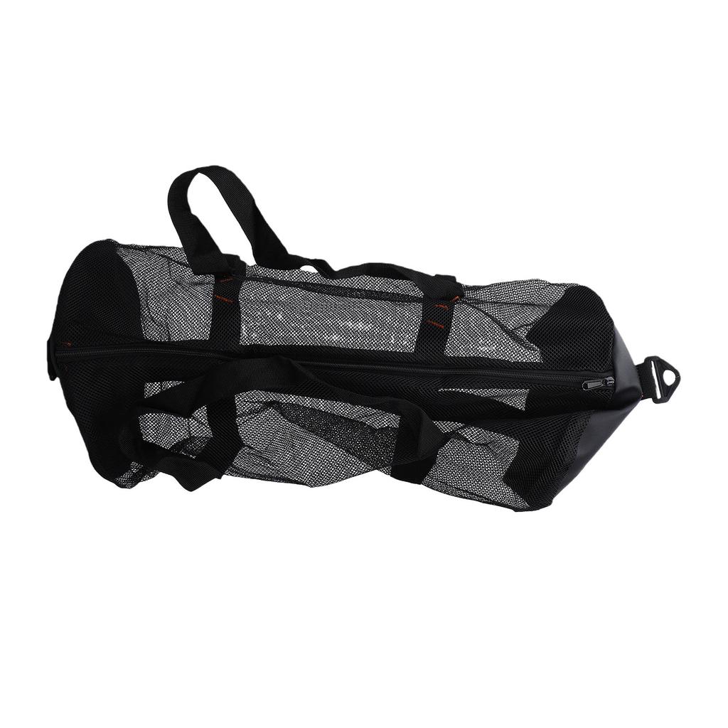 Mesh Beach Bag Cylinder Travel Bag Handheld and Shoulder Bag Large Capacity Zip Closure with Adjustable Strap for Gym