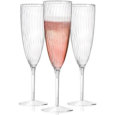 8Pc Plastic Champagne Flutes Disposable Wine Glasses Reusable Cocktail Cups Party Birthday Wedding Toasting Drinking Champagne