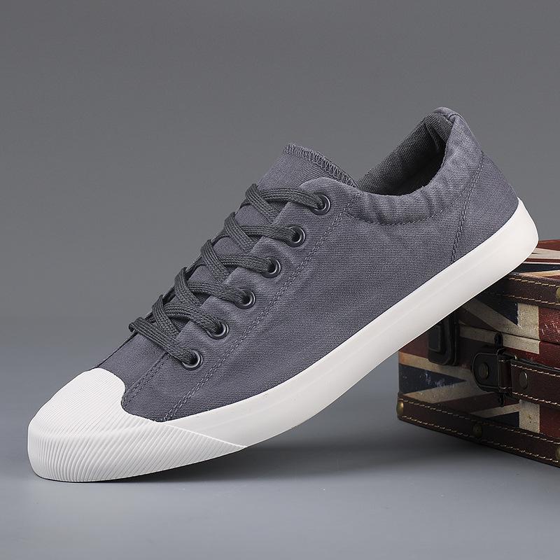 2026 Men's Breathable Lace-up Canvas Shoes - Trendy, Casual, Low-top for Daily Wear
