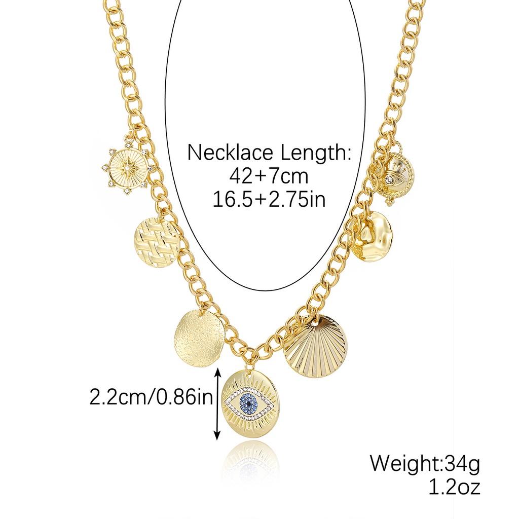 Popular European And American Devil Eye Pendant Necklace With Multiple Layers Stunning Alloy Material