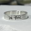 BTS I'm Fine Save Me Ambigram Ring Silver Engraved Band Minimalist Statement Ring Kpop Idol Fan Merchandise Jewelry Gift for ARMY