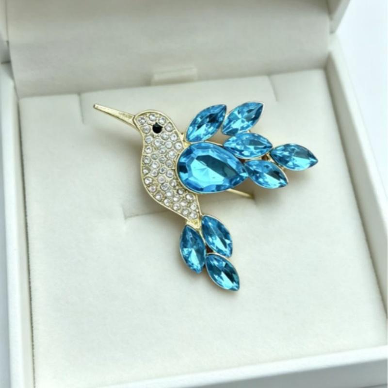 New Shiny Rhinestone Crystal Parrot Bird Brooch Vintage Animal Badge Lapel Pin Suit Coat Dress Party Jewelry Accessories Gifts