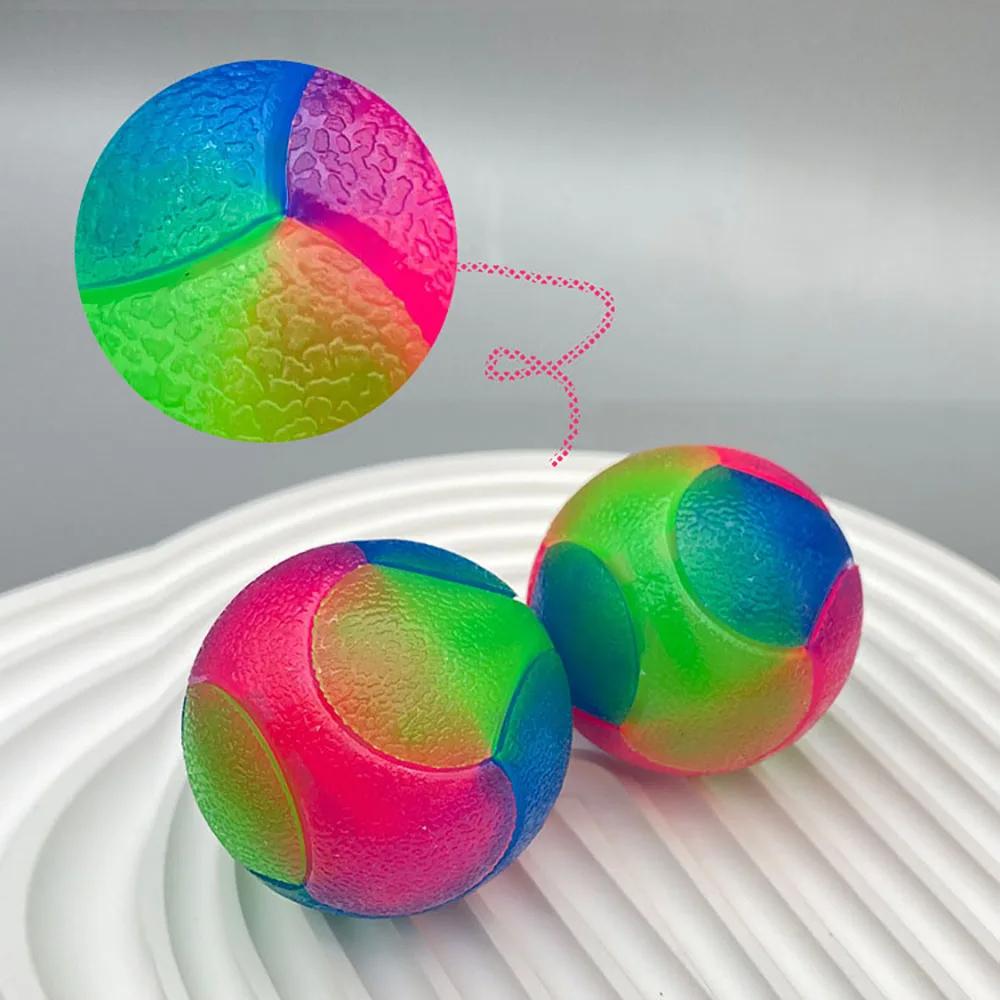 LED Glowing Ball Dog Toy Molar Ball Balls Flashing Elastic Ball Pet Color Light Ball Interactive Toys For Puppy Cats Dog