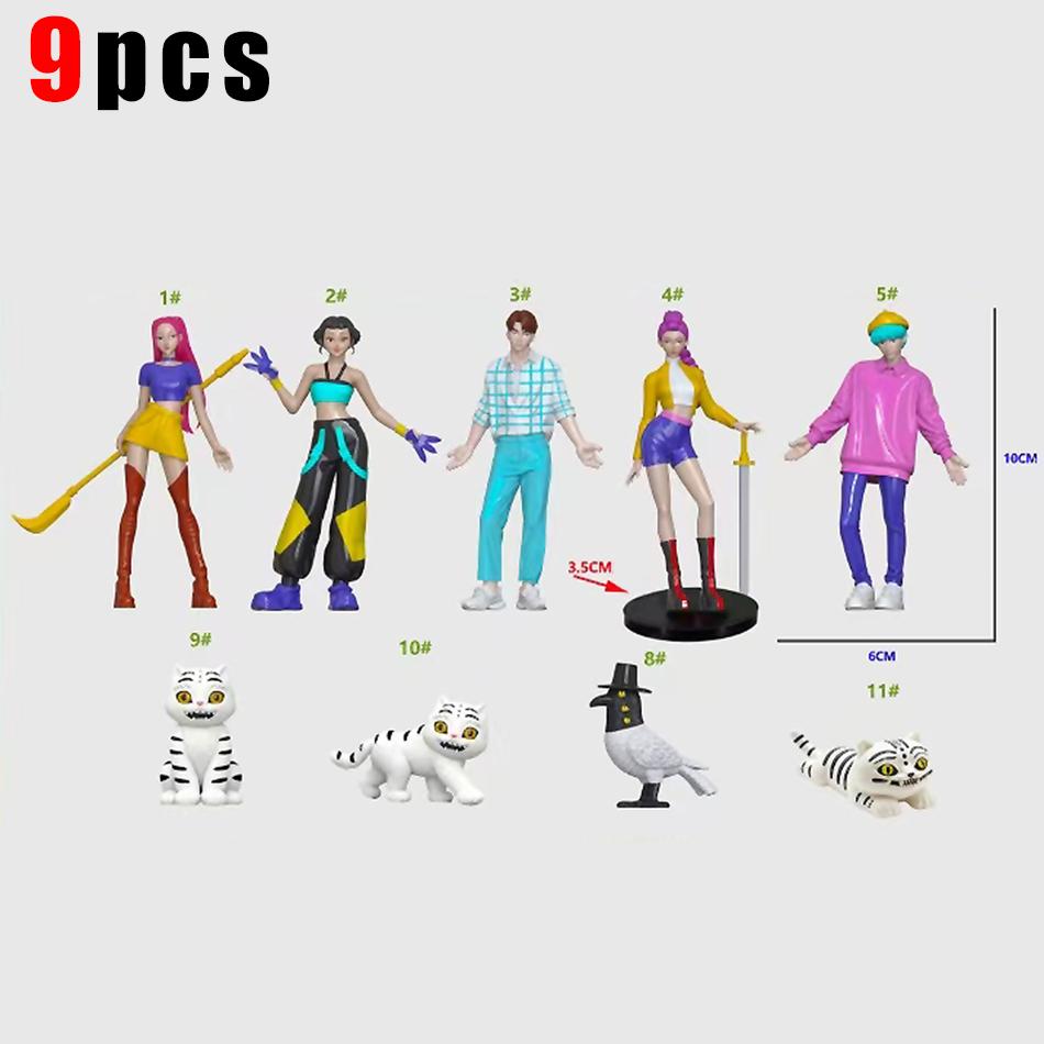 4 Style Kpop Demon Hunters Action Figure Toy Derpys Tiger Rumi Mira Zoey Sussy Figurine Doll For Fans Gift Collection Model