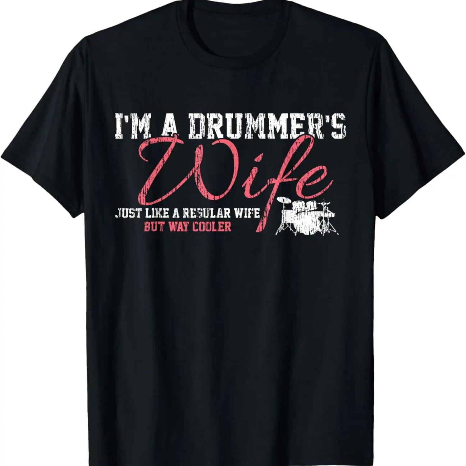 

Drums Drummers Wife Vintage Gift Drum Lover T-Shirt XXXXXL чёрный