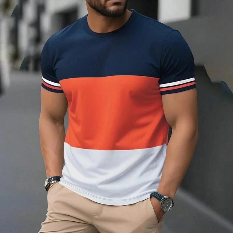 

Summer new men s round-neck printed T-shirt, Harajuku street sporty casual men s short-sleeved plus comfortable top 6XL