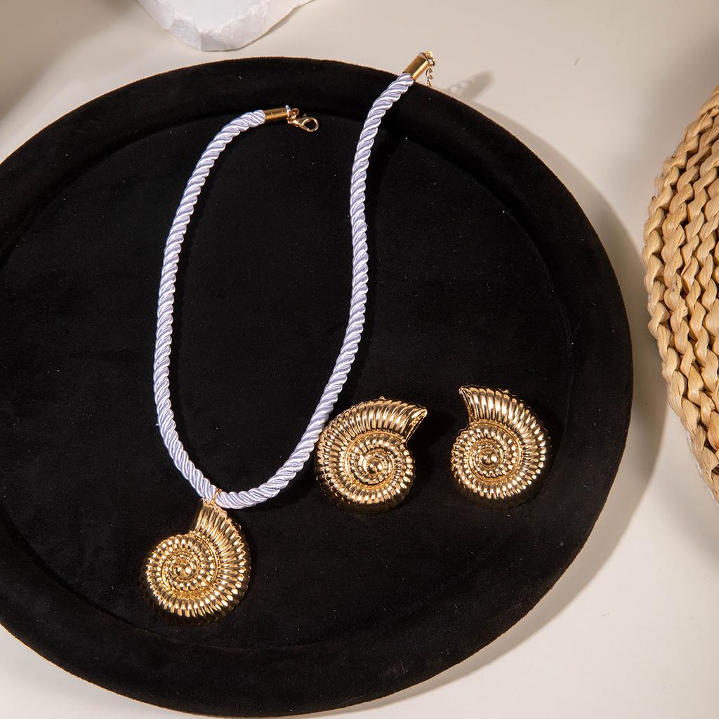 Alloy Conch Starfish Shell Thick Rope Necklace Versatile Trend Jewelry