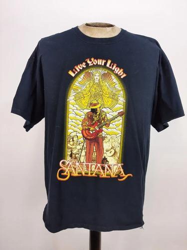 Unisex Shirt Cotton Oversize Large Size New Camiseta Vintage Y2k Carlos Santana 2008 Live Your Light