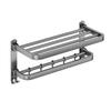 60cm Black Foldable Stainless Steel Wall-Mounted Towel Rack