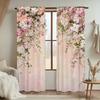 2Pcs Pink flower wall Print Curtains,suitable for Bedroom,living Room,home Decor,living Room Curtains Set Window Curtain