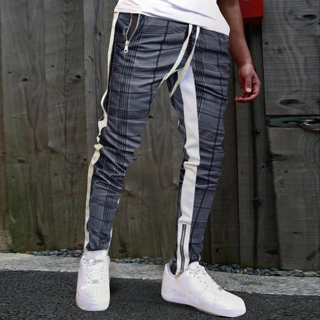 Spring And Autumn Sports Fitness Solid Color Trousers Men's Loose Running Casual Large Size Sweatpants Cotton