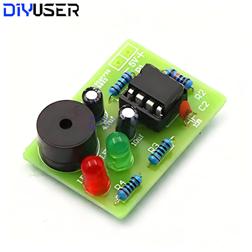 NE555 DIY Kit, LED Flasher & Signal Generator Circuit with PCB for Electronics Education & Solder Practice