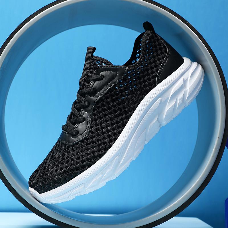 

Мужские повседневные легкие кроссовки дышащие беговые кроссовки для мужчин удобная обувь для ходьбы нескользящая спортивная обувь размер 39-49 39 черный белый