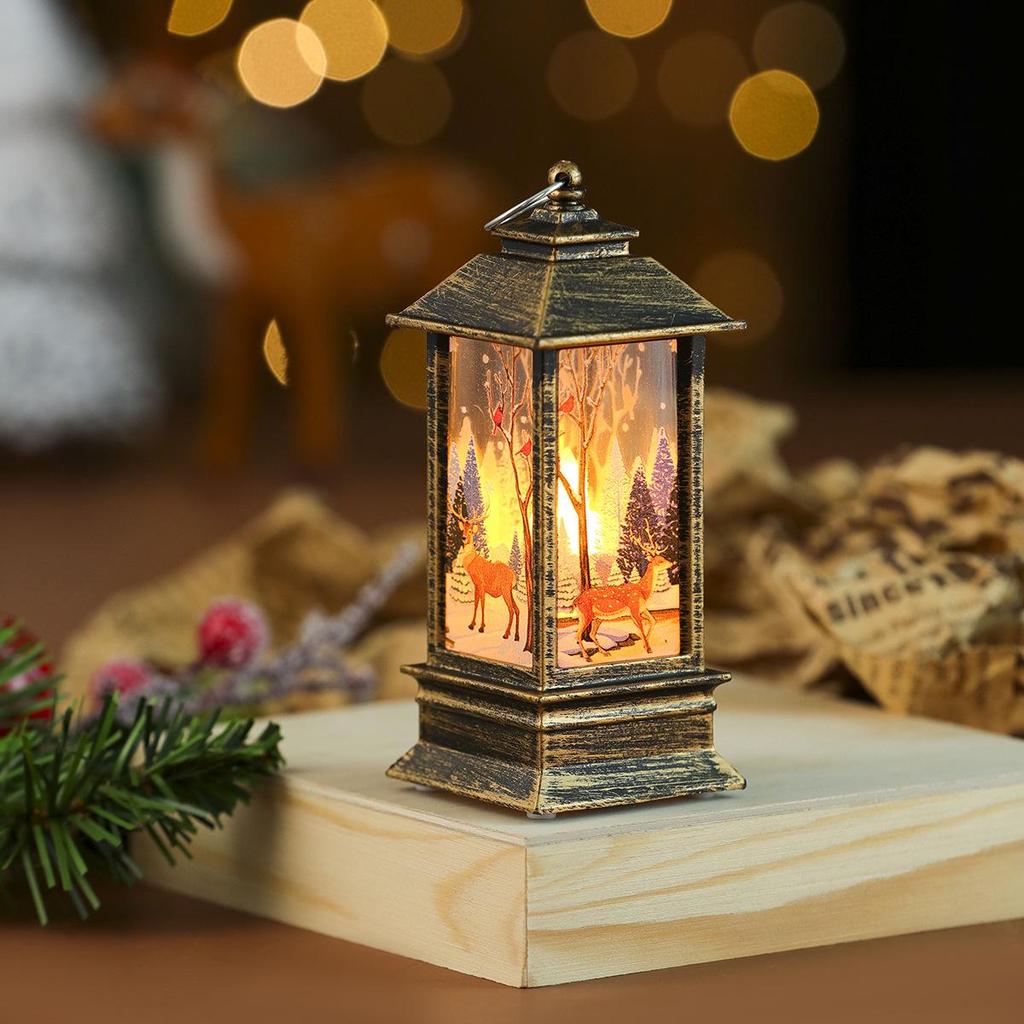 Christmas Lantern Candle Holder: Festive Night Light and Desktop Ornament