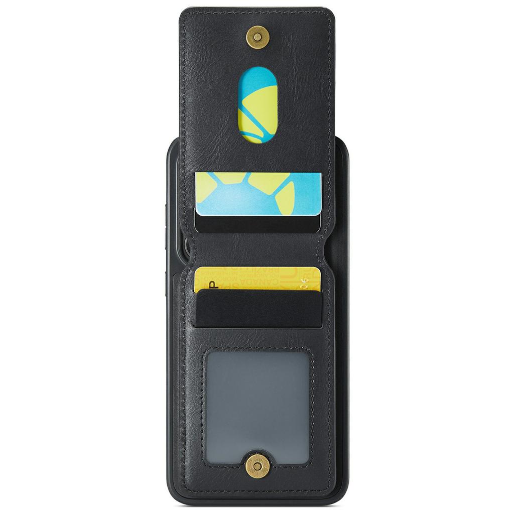 For Samsung Galaxy S25+ Magnetic Case PC+TPU+PU Phone Cover with Card Holder