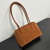 2025 New light luxury minimalist tote bag coffee retro suede commuter versatile shoulder underarm bag handbag women
