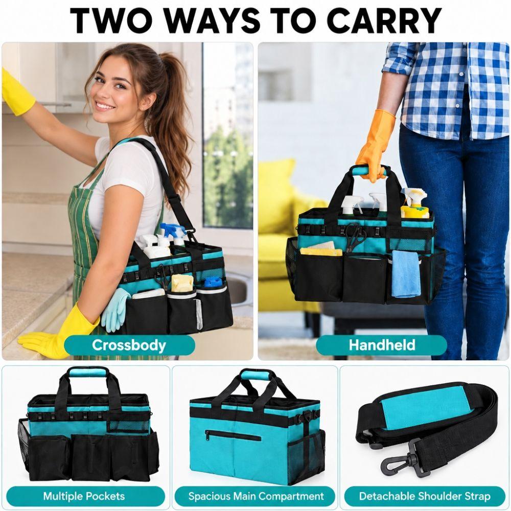 Adjustable Shoulder Strap Wearable Cleaning Tote Portable Cleaning Basket Kitchen Cleaning