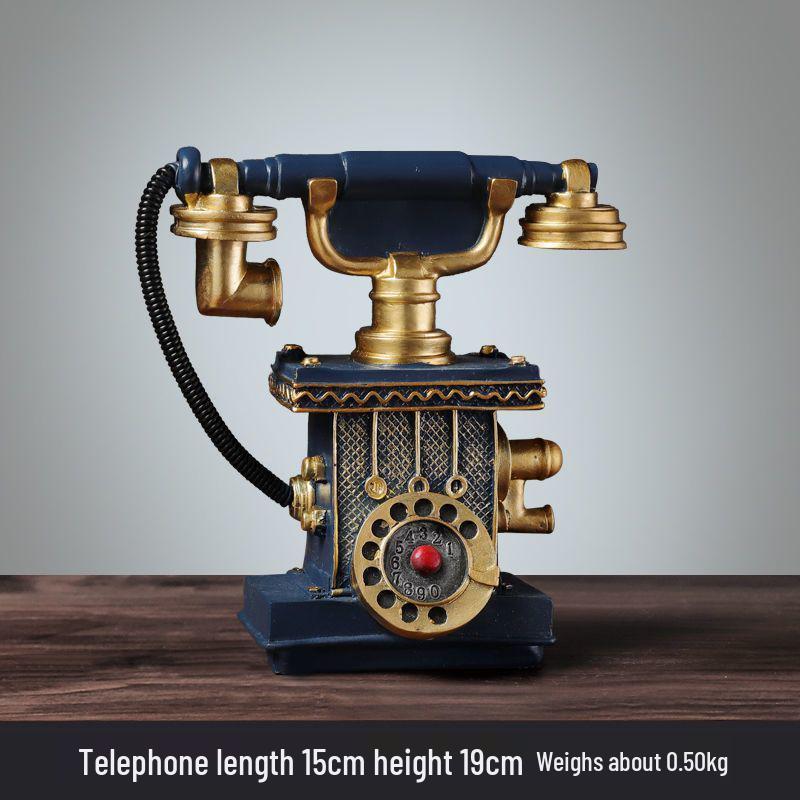 European Retro Telephone Ornament for Living Room, Wine Cabinet, TV Cabinet, or Office Display.
