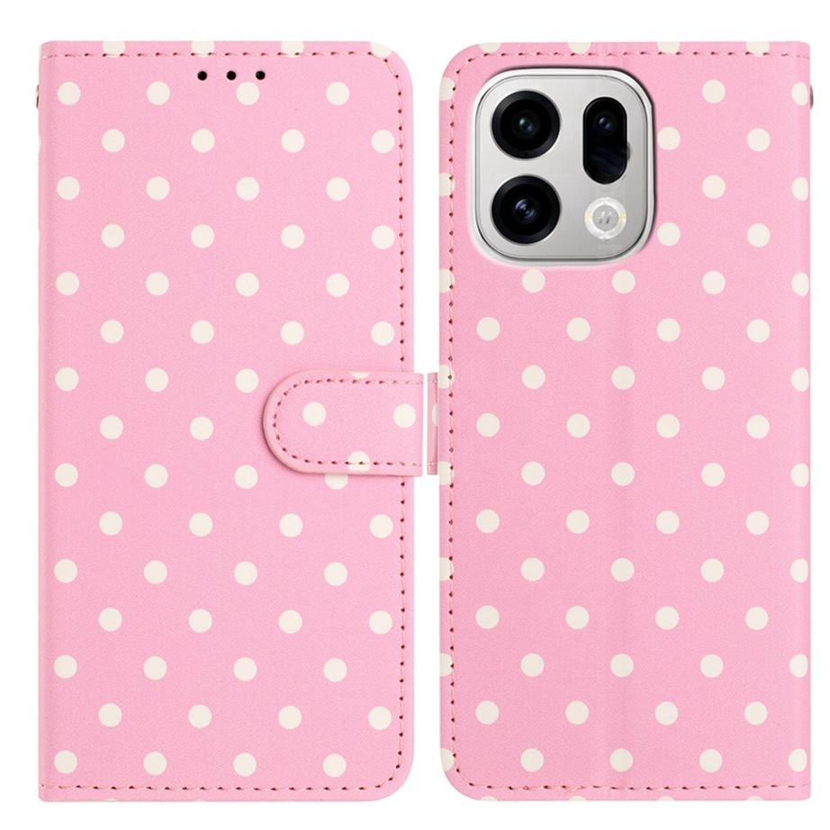 

For Oppo Find X9 Pro 5G Leather Case Polka Dot Pattern Wallet Stand Folio Phone Cover