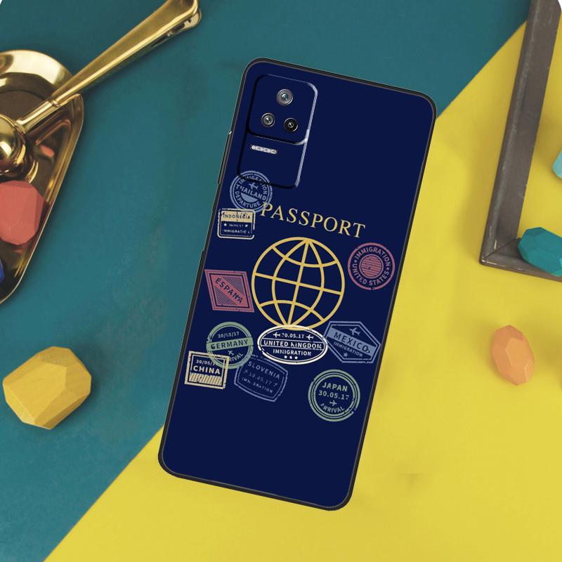 

Passport Travel Stamps Case For Xiaomi 13 14 15 Ultra 11T 12T 13T 14T Pro POCO X7 Pro X3 X5 X6 F5 F6 M6 Pro Funda POCO X6 Pro