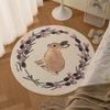 Mori Style Round Rabbit Rug: Cute French Coffee Table, Bedroom, or Study Floor Mat
