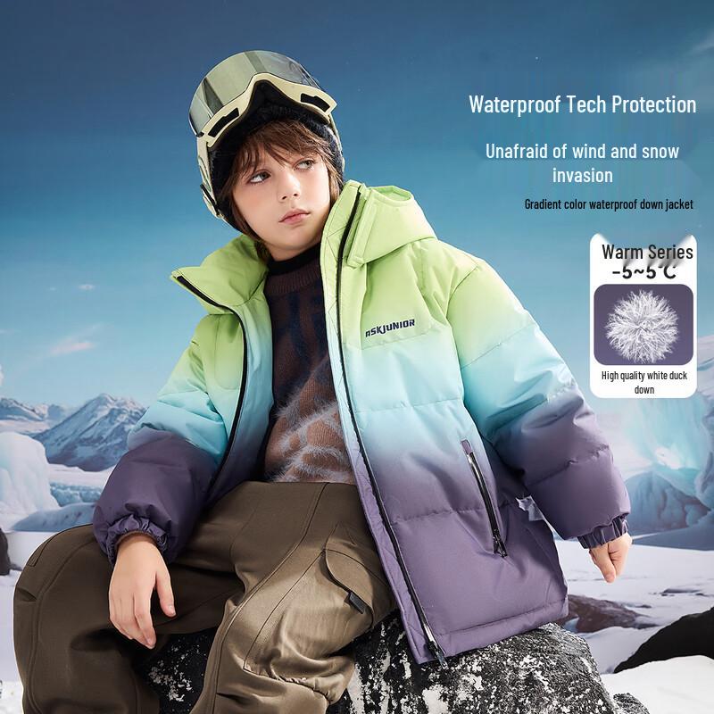 ASK JUNIOR Boys Waterproof Down Ski Jacket 170