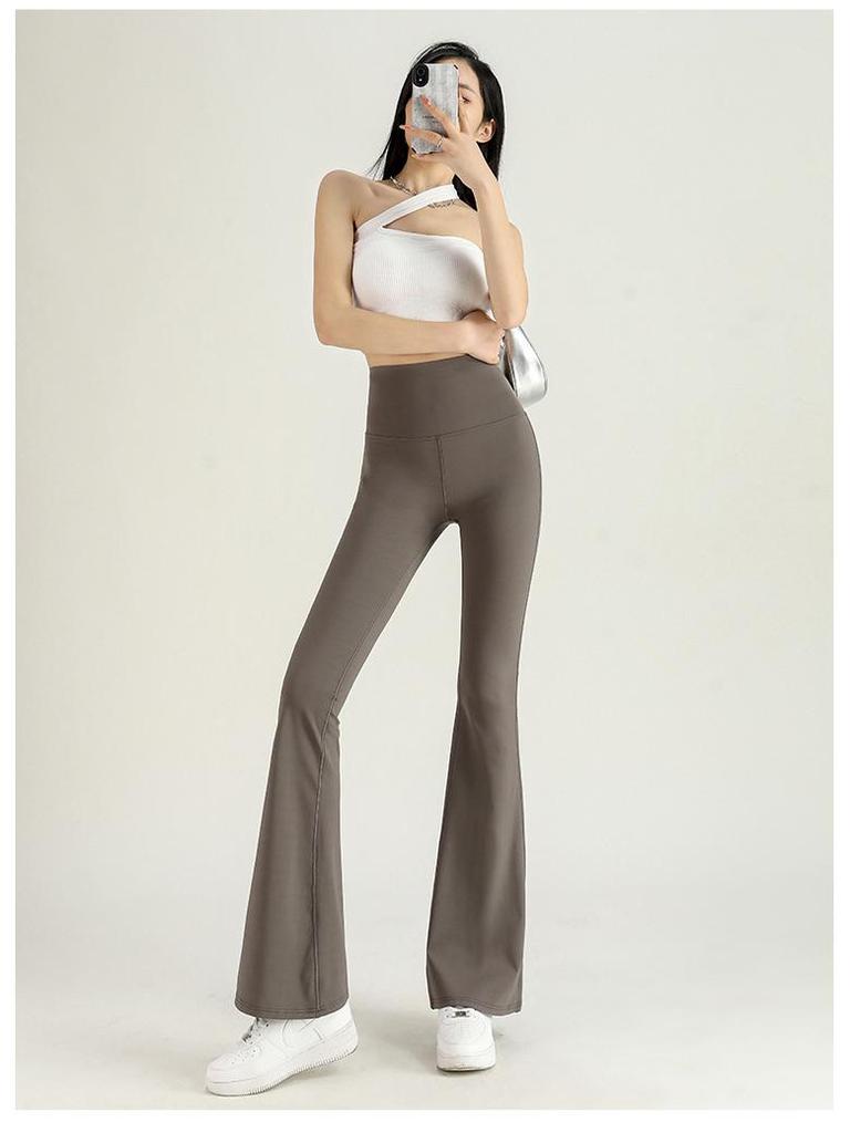 Women's High-Waist Fleece Flare Pants – Floor-Length, Loose Fit, Autumn/Winter Fashion