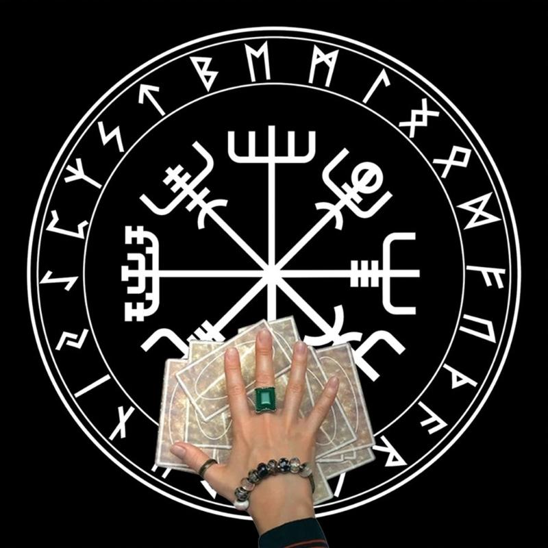 60x60cm Tarot Card Tablecloth Flannel Geometric Figure Divination Altar Cloth Board Game Oracles Card Pad Rune Support