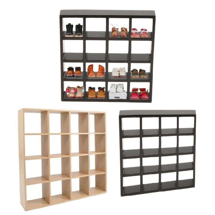 Multifunktionale Miniatur-Puppenhausmöbel-Organizer 16-Fächer-Ausstellungsregal für Haushalts- oder Bürobedarf