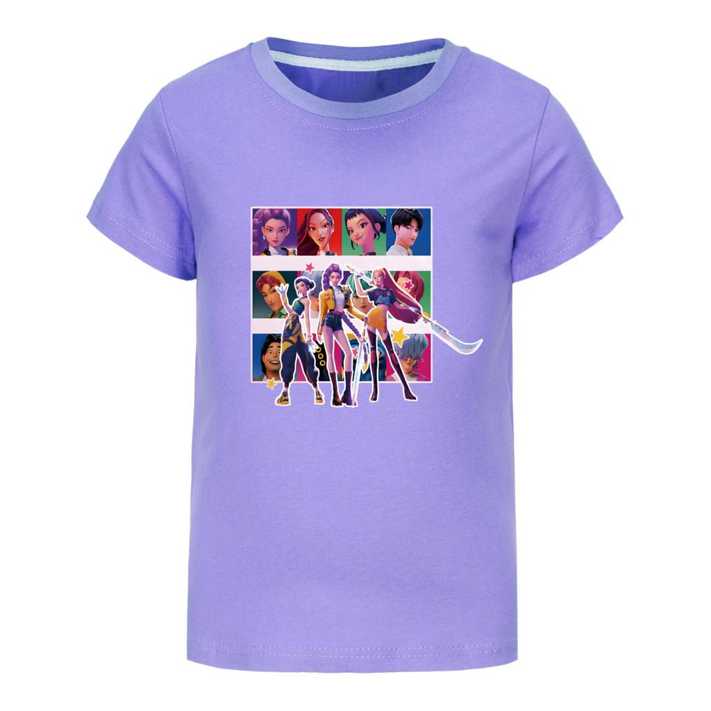 5036 Kids Girls Boys Rumi Mira Zoey Print Casual Cotton Short Sleeves T-Shirt