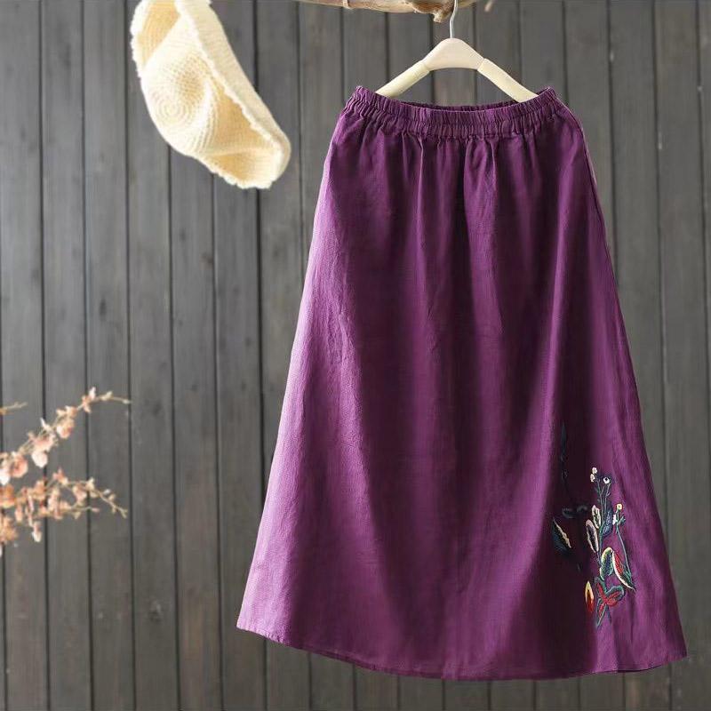 

Юбка до половины тела, женская летняя повседневная универсальная эластичная женская юбка, свободная удобная плиссированная юбка большого размера XXL фиолетовый