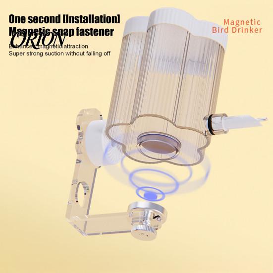 Budgie Water Bottle Automatic Bird Dispenser for Cage, Inside Outside Cage Mount Magnetic Parrot Space-saving Waterer Feeder, Transparent Cockatiel