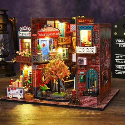 Wooden Mini Doll Houses DIY 3D Puzzle Building Assembly Building Model Toy Home Bedroom Decoration Dollhouse For Christmas Gifts