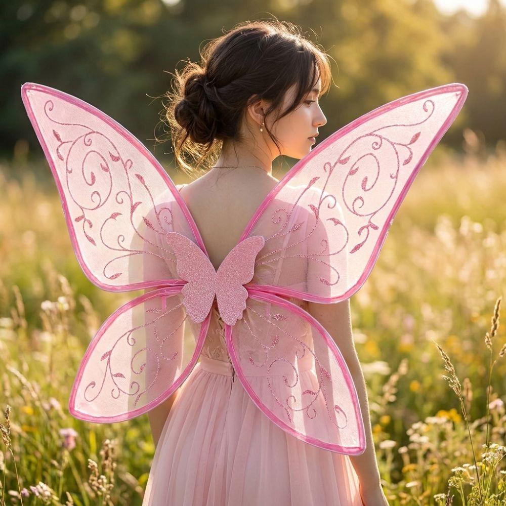 Handmade Craft Fairy Butterfly Wings Organza Cosplay Elf Wings Kids Party Wings  Halloween Party