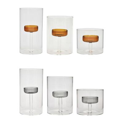 Tealight Holder Windproof Glass Creative Anniversary Festive Decorative Centerpiece Dinning Holiday Event Tabletop Ornaments