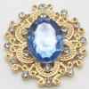 Wholesale 50Pc 24*28mm Mini Golden Metal Crystal Acrylic Button Diy jewelry Accessories FlatBack Base Settings Handmade Fitting