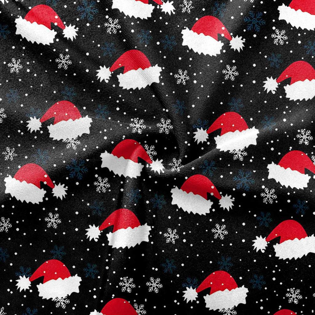 Vêtements de travail à manches courtes et col en V pour femmes avec poches et hauts imprimés de Noël