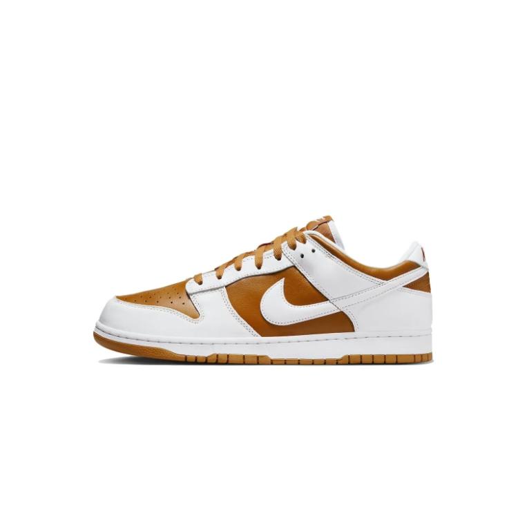 Nike Dunk Blank Space Leather Cushioning Coverage Slip Resistant Low Top Skateboard Shoes Men's Yellow White FQ6965-700(Team1877-)