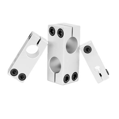 1Pcs Optical Axis Pillar Fixing Clamp Aluminum Alloy Cross Block Steel Pipe Fixing Bracket Vertical Fixed Diameter