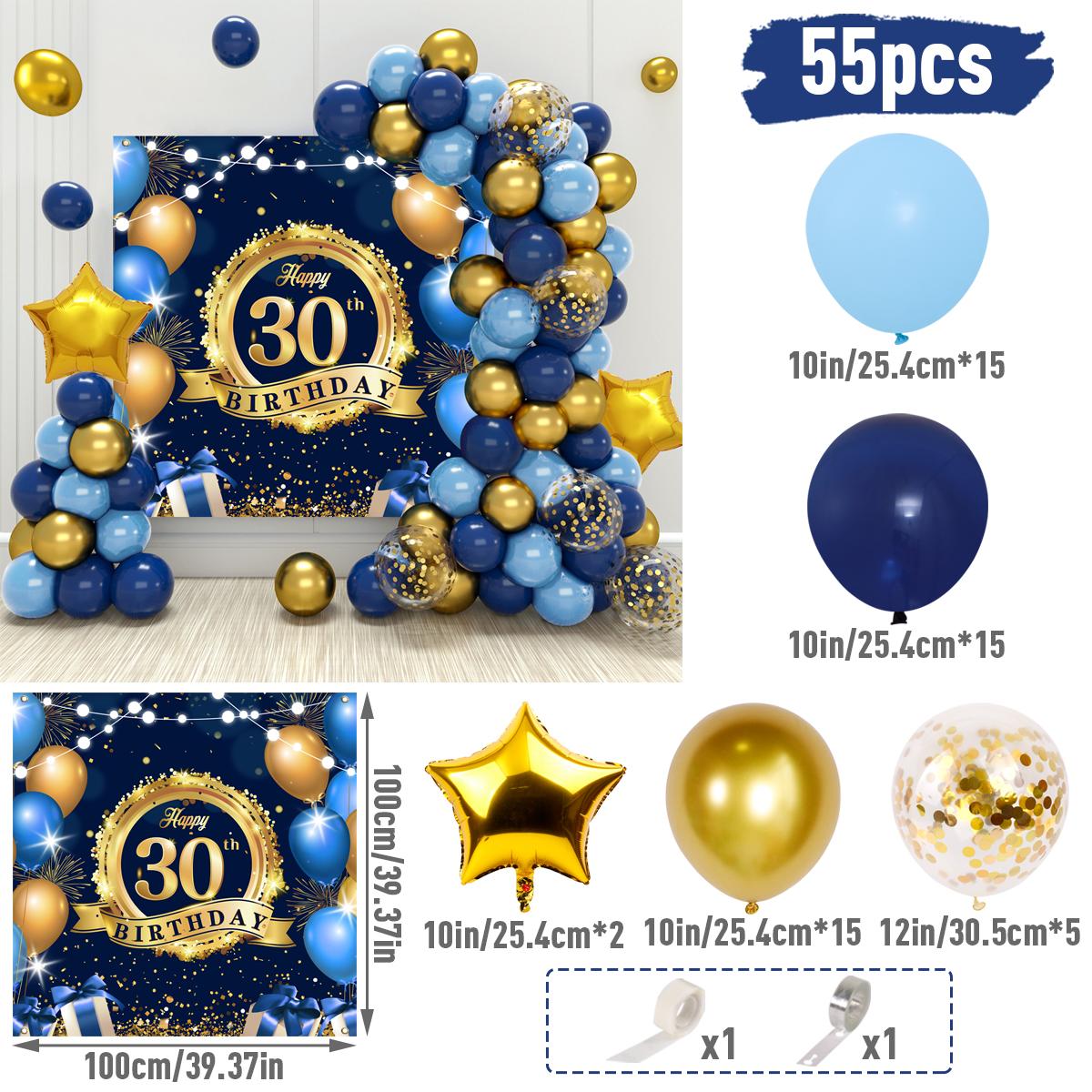 

Сине-золотые воздушные шары гирлянда арка фон комплект счастливые 30 40 50 лет украшения для дня рождения взрослые принадлежности для дня рождения Other