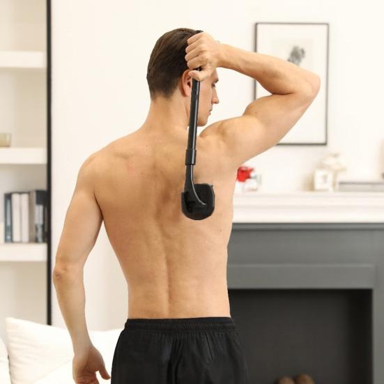 Yousheng Men Back Shaver Adjustable Long Handle Bath Shower Back Hair Trimmer Ergonomic Manual Wet Dry Body Hair Remover Tools