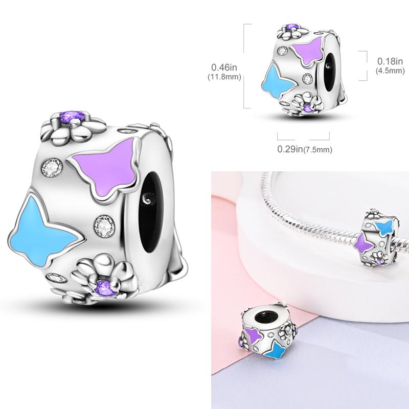 Copper Fashion Charms Bead Colorful Parrot Peacock Carousel Dangle Fit Original Accessories Bracelets Diy Jewelry