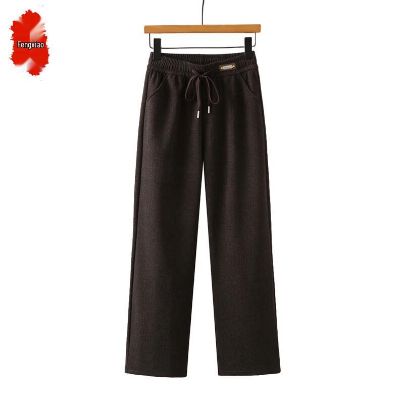 Women s High-Waist Plush-Lined Straight-Leg Pants 3XL