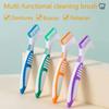 Double Sided Denture Toothbrush Cleaning Brush Denture Brush Invisible Braces Orthodontic Retainer Descaling Brush