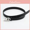 Wshaped Buckle Smooth Black Belt And Clothing Decoration Versatile Casual