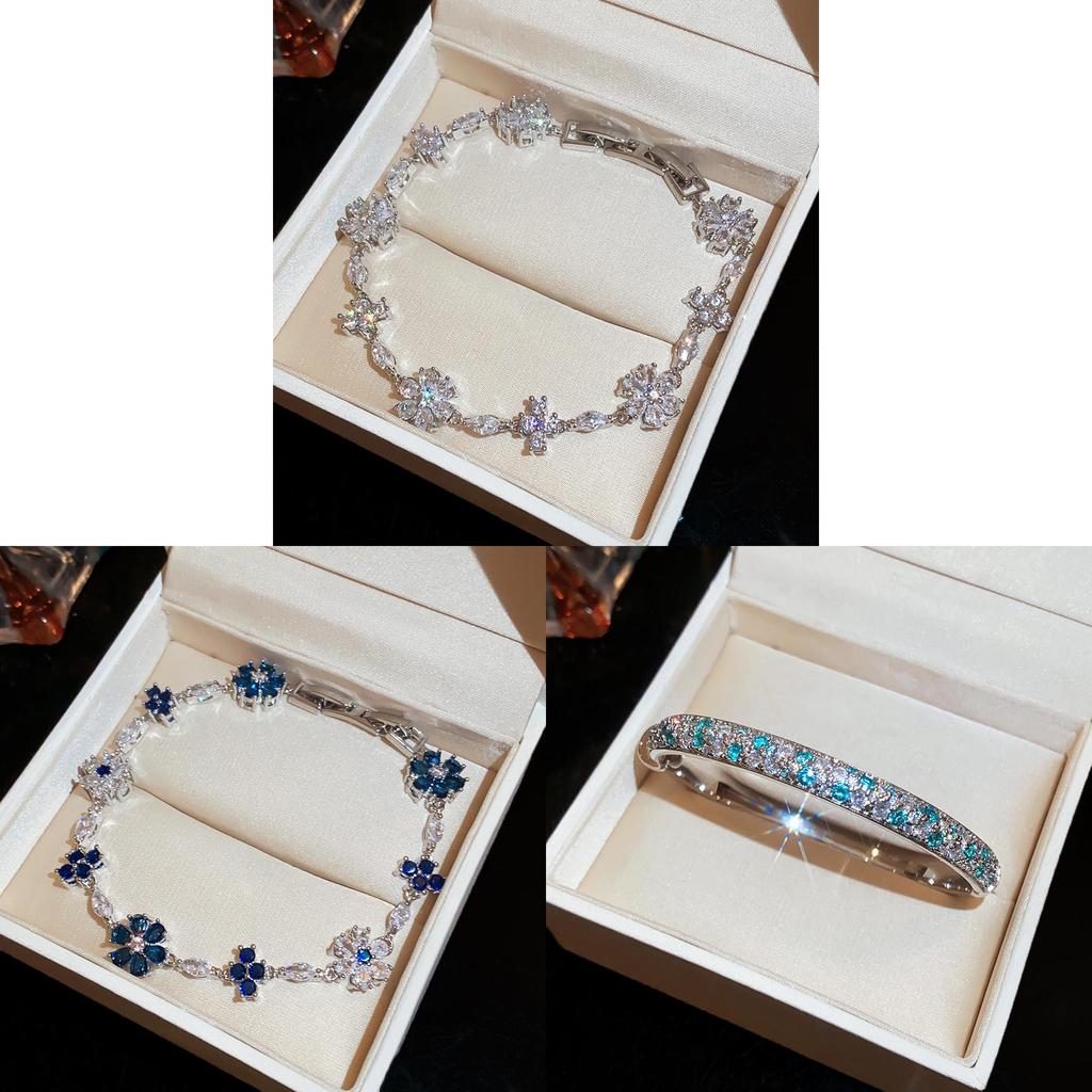 Elegant Zircon Flower Bracelet With Cubic Zirconia For Women Gift Idea