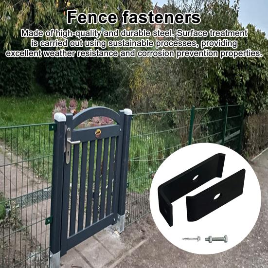 Fence Fasteners Grid Mounting Kit Easy Installation Mesh Mounting System Weather-Resistant Grid Installation Set nero