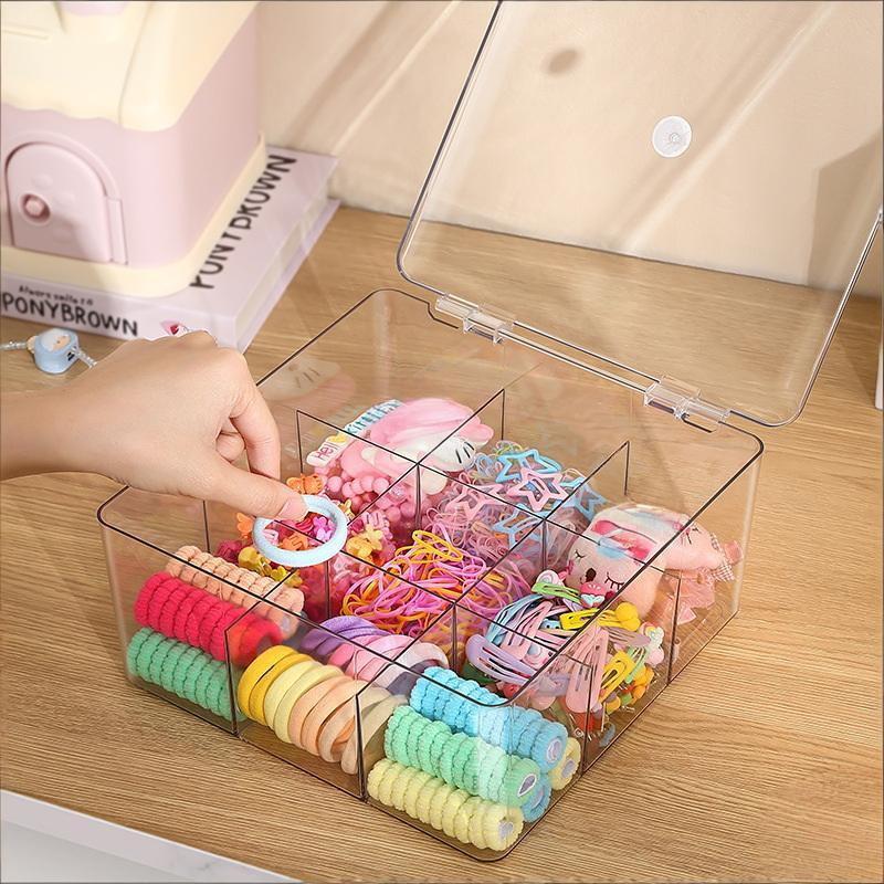 Transparent Nail Polish Storage Box-Flip Top Type, Suitable For Lipstick, Perfume, Essence, 9-Cell Large Capacity Jewelry Box